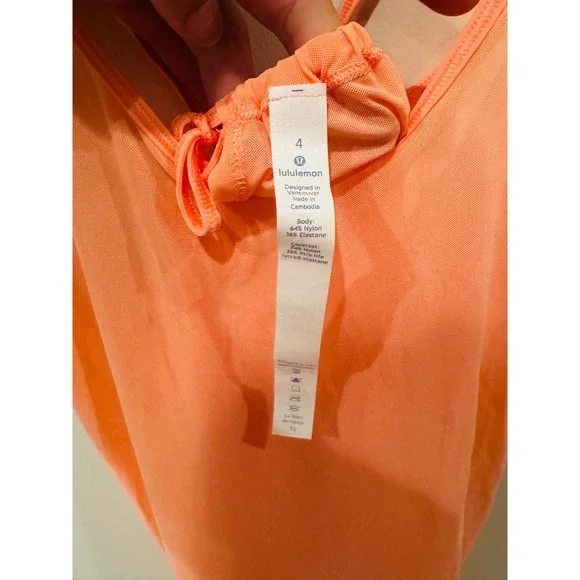 Lululemon Such A Cinch Tank Top Women's Size 4 Orange Activewear Sleeveless‎ - Picture 3 of 4
